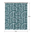 thumbnail image 5 of Teal Paisley Pattern Shower Curtain 72"x84" ,Bathroom Decorative Shower Curtains Set with 12 Hooks,Modern Waterproof Washable Shower Curtain, 5 of 6