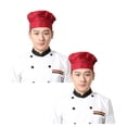 thumbnail image 1 of Oleegame 2PC Pretty Apron Chef Hat Adult Adjustable Baker Kitchen Cooking Chef Cap Red, 1 of 4
