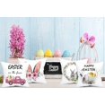 thumbnail image 4 of Easter Pillow Covers Set of 4 Rabbit Pink Truck Egg Decorative Pillow Case Bunny Ear with Flowers Cotton Throw Cushion Cover for Home Office Sofa Bed Couch 16x16 Inch, 4 of 6