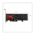 thumbnail image 3 of PCIE3.1 X8 vers Double Carte d'Extension de Disque Dur M.2 Puce ASM1812 Supporte Carte Adaptateur de Protocole NVME, 3 of 6