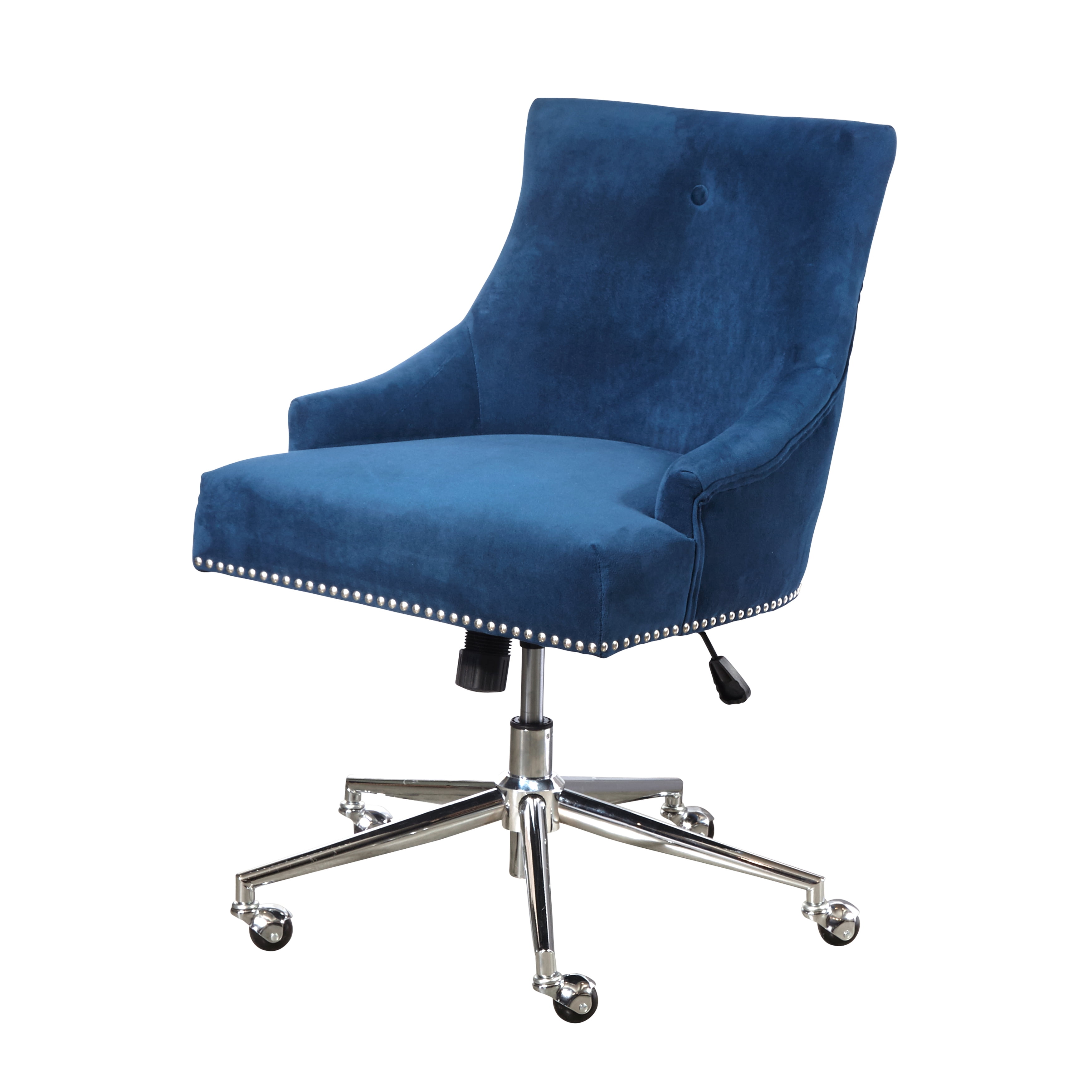 Accentrics Home Luxe Button Back Office Chair In Navy Blue Velvet DS-D274-703-1