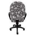 thumbnail image 3 of Black and White Office Chair Slipcover, Nostalgic Paisley Teardrop Motifs with Florals Persian Culture and Art, Protective Stretch Decorative Fabric Cover, Standard Size, Black White, by Ambesonne, 3 of 5