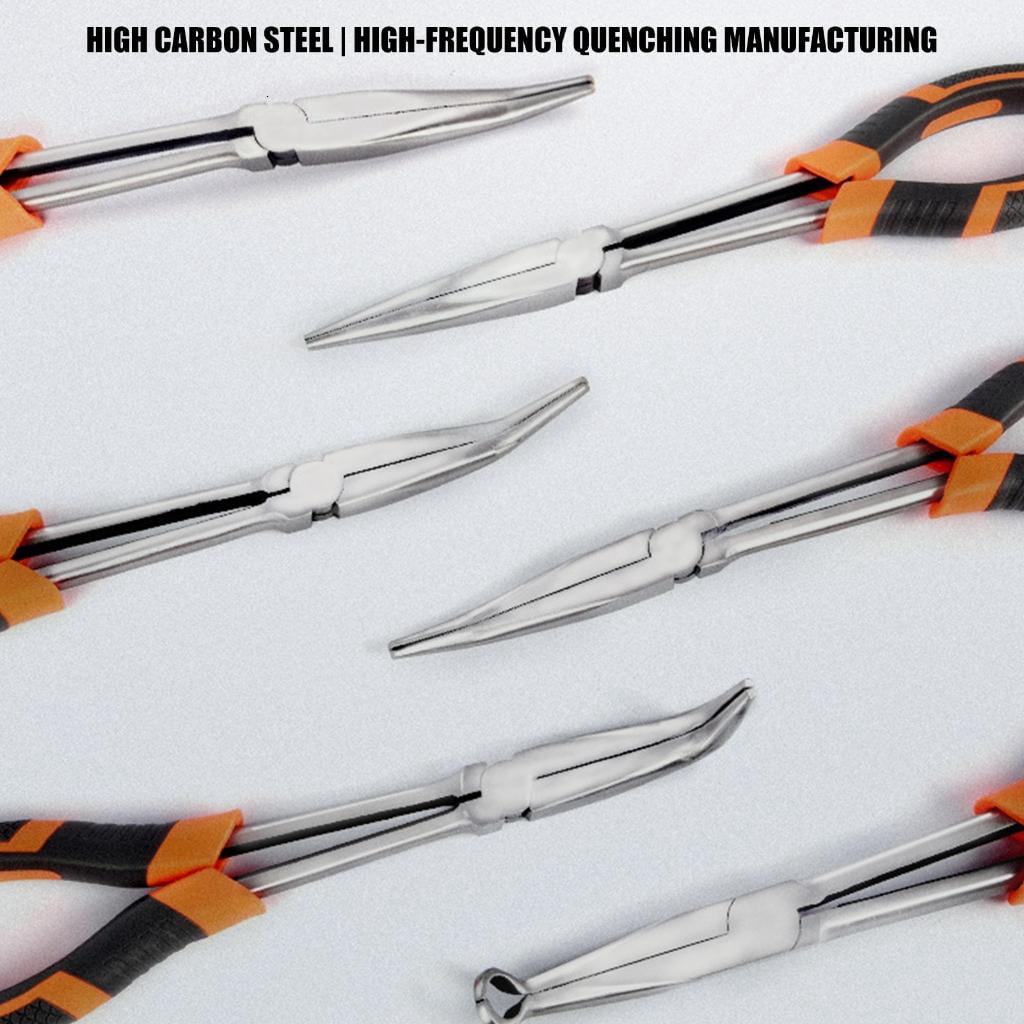 Automotive Set with Long Nose Needle Nose and Round Pliers Long Locking Plier Ergonomic
