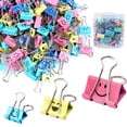 thumbnail image 1 of ¿Paquete De 80? Clips Para Carpetas Clips De Papel Limque Abrazaderas De Papel Con Cara Sonriente Hueca Linda De Colores 80 Piezas Clip De Tamaños Variados Para Regalos De Maestros De Oficina Y Cocina, 1 of 5