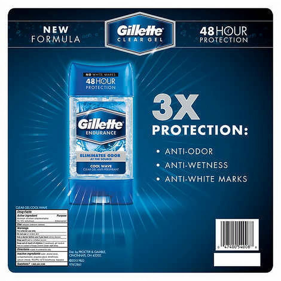 Gillette Anti-Perspirant Deodorant Clear Gel, Cool Wave 3.8 oz (Pack of 6)