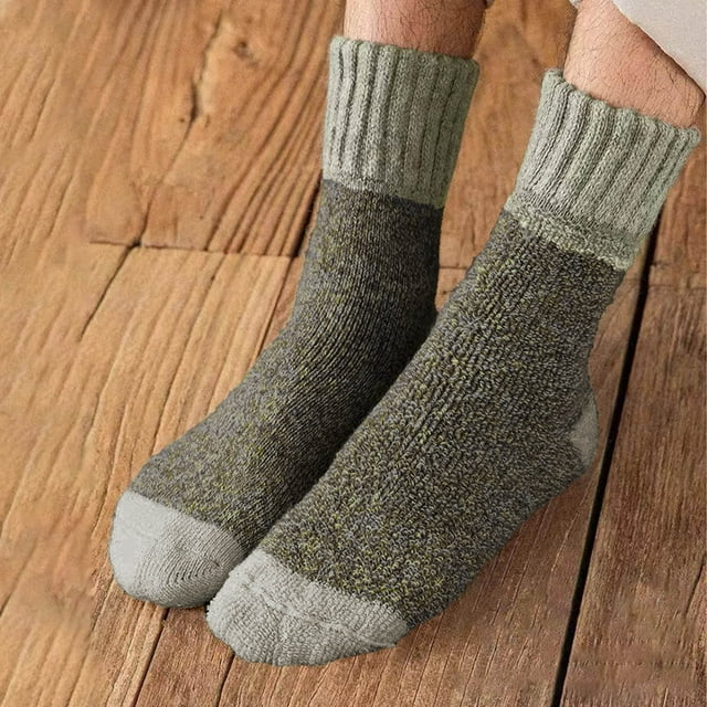 Ohufall Men's And Women's Winter Socks Are Comfortable Breathable Knitted Drawstring Mid Tube Socks