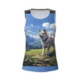 thumbnail image 4 of Lsque Blue Sky Dog Printed Workout Tank Tops for Women, Athletic Sports Tank Tops, Compression Sleeveless Dry Fit Shirts,Sleeveless Yoga Shirt-XX-Large, 4 of 9