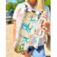 thumbnail image 2 of 40 Oz Shark Theme Tumbler With Handle Lid Straw Double Insulated Travel Coffee Ocean Mug Womens Shark Cup Gifts, 2 of 6