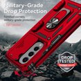 thumbnail image 6 of for Samsung Galaxy Z Fold 5 Rugged Phone Case with Sliding Camera Cover, Kickstand TPU Bumper Drop Proof Durable Military Grade Protective Case for Samsung Galaxy Z Fold 5, Red, 6 of 11