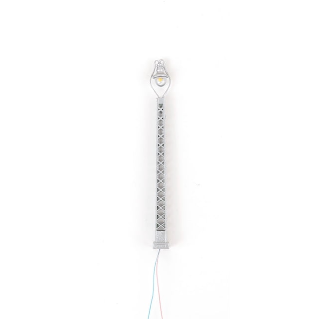 Model Train Lamppost Warm White Mode lamppost model is 1:87 Landscape Decorations LED Railway Light Single-Head Track Lamp Table Scenery Silver