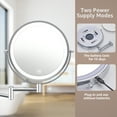 thumbnail image 4 of Hansabenne 8'' Wall Mounted LED Makeup Mirror, 1X/10X Intelligent Dimming Makeup Mirror 360 ° Rotation, Metal Chrome, 4 of 6