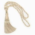 thumbnail image 4 of DECOPRO Elegant Lustrous Curtain Tassel Tieback, Tassel Length 8 1/2" (21.5cm), Spread 30" (76cm) # TBC085, Shell Ivory #PR01 (White Ivory, White Gold, Light Beige) Set of 2, 4 of 6