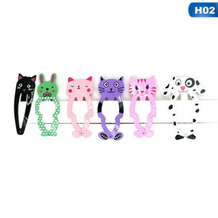 Flamingo Clip Fancyleo NEW Kids Hair Accessories Headwear 6Pcs/Set Flamingo Pineapple Fruit Hairpins Cartoon Mermaid Horse Rainbow Hair Clip For Girl ()