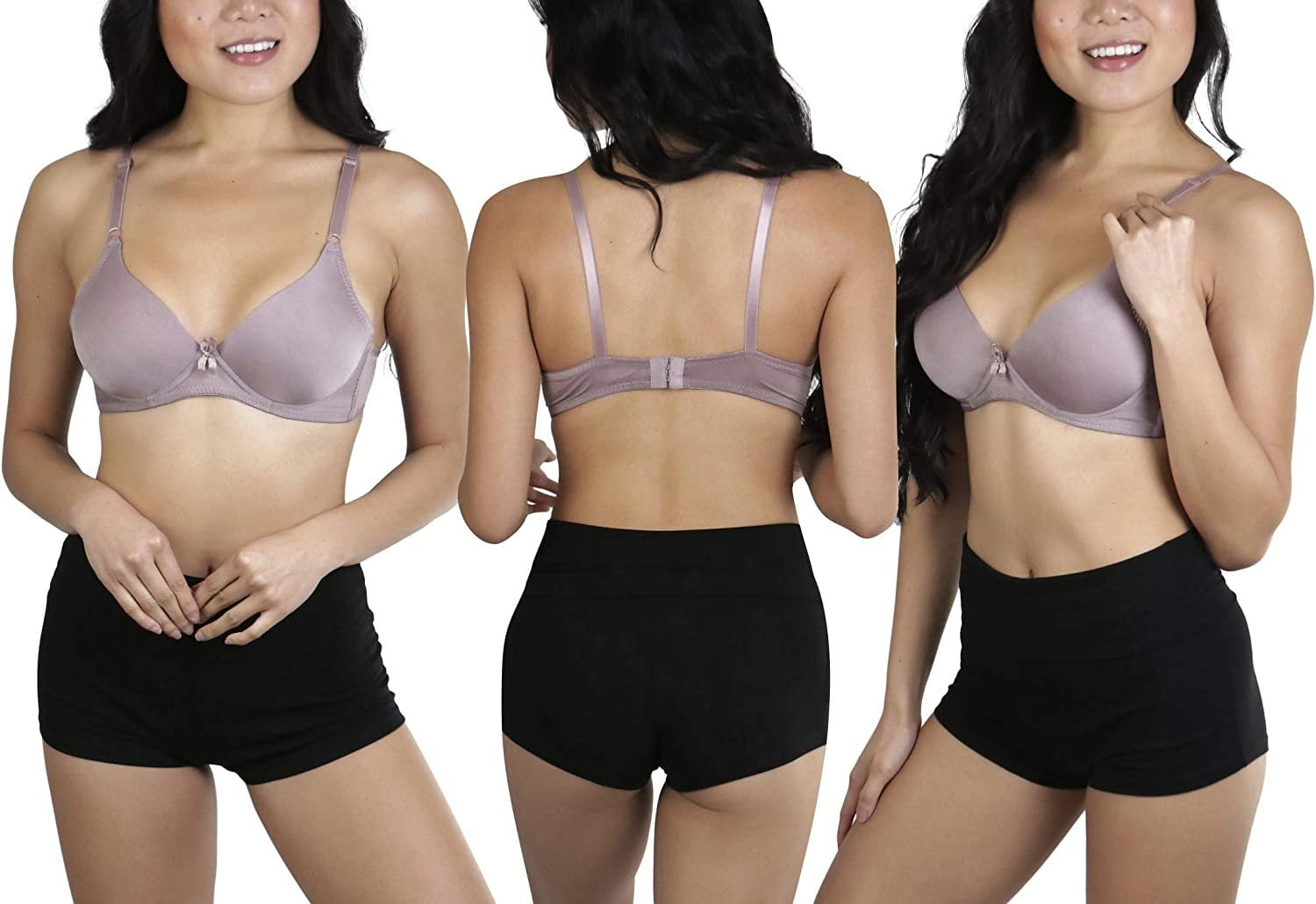 ToBeInStyle Women's Pack of 6 Random Assorted Print Wireless Bras - Basics - 36A
