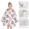 thumbnail image 6 of White Cow Milk Strawberry Pattern Blanket Hoodies for Kids 6-13YR Oversize Wearable Blanket Hoodies for Boys Girls Teens, 6 of 7