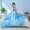 Blue, variant on Cooling Summer Comforter, Lightweight Cool Sensation Silk Quilt for Hot Sleepers, Breathable Cooling Fiber Bedding Light Blue Queen