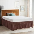 thumbnail image 3 of Subrtex Bed Skirt Wrap-Around Dust Ruffle Elastic 15 Inch Bed Cover, Twin, Chocolate, 3 of 8