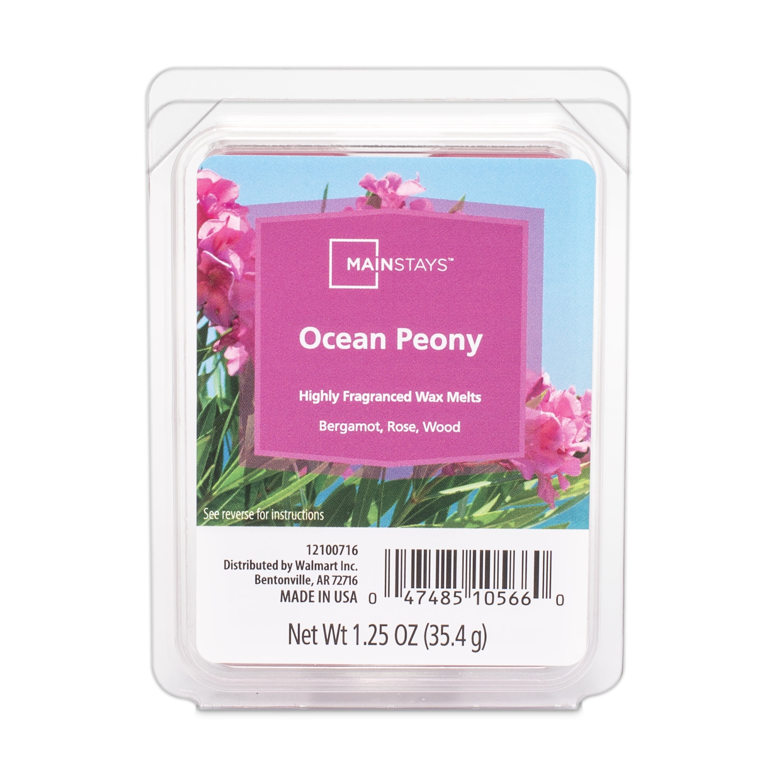 (6 pack) Mainstays Ocean Peony Scented Wax Melt, 1.25 oz