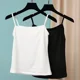 thumbnail image 2 of Top blanco Sexy para mujer, camiseta sin mangas informal negra con cuello redondo, Top deportivo de gran tamaño para Fitness, camisolas 2024, 2 of 5