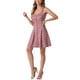 thumbnail image 4 of Vestido sin mangas de mujer con tirantes de cuadros y cremallera frontal XS rojo y blanco, 4 of 6