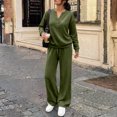 thumbnail image 3 of Evdexr Women's Lounge Sets 2 Piece Long Sleeve Henley Shirts & Pants Outfits 2026 Winter Casual Vacation Tracksuits Solid Baggy Loungewear with Pocket L, 3 of 4