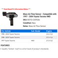 thumbnail image 2 of Mass Air Flow Sensor - Compatible with 1997 - 2004 Toyota Tacoma 4WD 1998 1999 2000 2001 2002 2003, 2 of 2