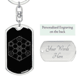 thumbnail image 2 of Sacred Geometry The Fruit of Life Stylized Version Stainless Steel or 18k Gold Premium Swivel Dog Tag Keychain, 2 of 16