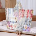 thumbnail image 5 of Pioneer Flower Floral Print Pattern Hooded Bath Towel，60"x35" for Ages 3 To 12 Kids, Quick Dry Lightweight Soft Microfiber Hood Beach Towel Cover Up for Kids, 5 of 7