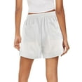 thumbnail image 2 of Womens Premium Soft Linen Shorts with Pockets Comfort Relaxed Fit Elastic Waist Summer Pull On, 2 of 7