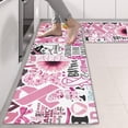 thumbnail image 2 of Kitchen Rugs Sets Of 2,Pink Breast Cancer Anti Fatigue Kitchen Mat Rugs Non Slip Washable,Decorative Kitchen Floor Mats for Kitchen,Sink,Laundry,17"X47", 2 of 5