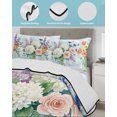 thumbnail image 3 of Quilt King Size Bedding Set, Elegant Flowers Reversible Summer Quilt 3 Pieces, Farmhouse Spring Floral Watercolor Lightweight Bedspreads Coverlets with 2 Pillow Shams for All Seasons, 3 of 5