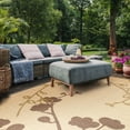 thumbnail image 4 of SAFAVIEH Courtyard Christian Floral Indoor/Outdoor Area Rug, 4' x 5'7", Natural/Olive, 4 of 10
