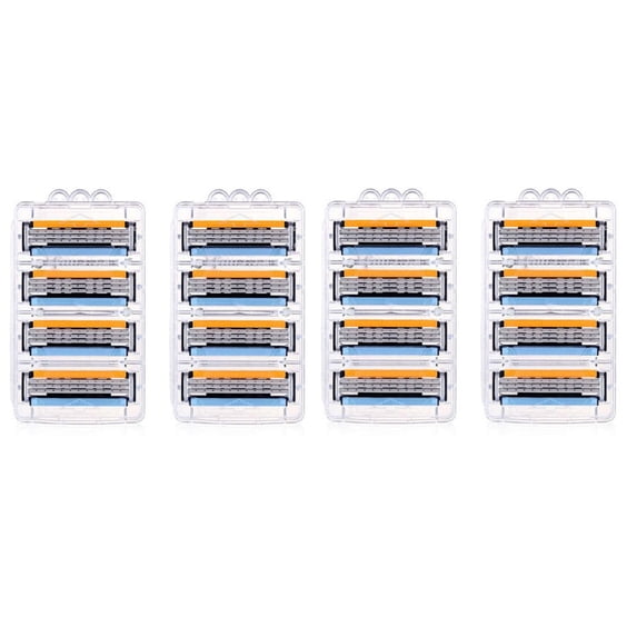 Gillette Sensor 3 Refill Blades, Unboxed Wholesale Pack, 8 Count (Pack of 4) + Eyebrow Ruler