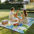 thumbnail image 4 of Blue Hydrangea Outdoor Rug for Patio/Deck/Porch, Non-Slip Large Area Rug 6 x 9 Ft, Rustic Wooden Butterfly Spring Floral Indoor Outdoor Rugs Washable Area Rugs, Reversible Camping Rug Carpet Runner, 4 of 8