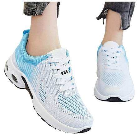Mepaouo Womens Walking Shoes Breathable Mesh Soccer Shoes Lace up Arch Support Running Shoes
