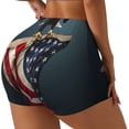 thumbnail image 1 of Balery American Flag Pantalones cortos de entrenamiento estampados para mujer, sin costuras, ajustados, para gimnasio, yoga, correr, deportes, ejercicio activo, fitness.-Medium, 1 of 8