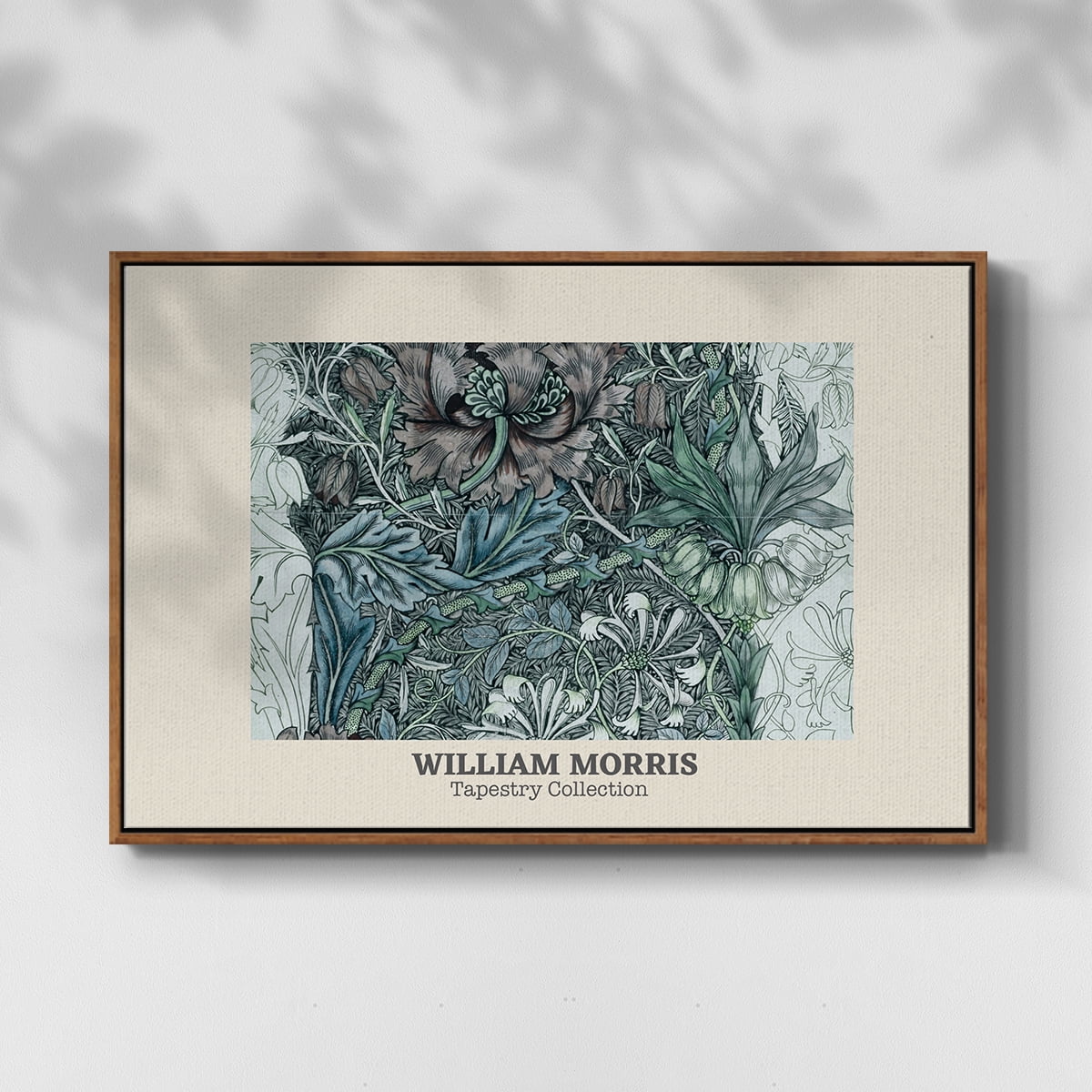 Vintage Abstract Print-XXXVII Framed in Walnut Wood Gallery Wrapped Canvas 27 in. x 41 in.