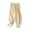 Beige, variant on Women's Linen Harem Pants Lightweight Solid Color Loose Fit Cropped Trousers Elastic Waist Beach Pants with Pockets