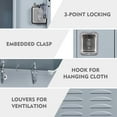 thumbnail image 5 of Fesbos Metal Lockers, 5/3 Doors Employees Locker,Steel Storage Cabinet for School /Gym/ Home /Office/Mudroom/Industrial Lockers(Grey/Blue), 5 of 8