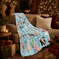 thumbnail image 3 of Whimsical Horse Floral Watercolor, Rustic Farmhouse Horse Scene, Warm Flannel Blanket for Ranch House and Living Room, Horse Lovers Housewarming Gift, Rustic Home Decor, 3 of 9