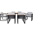 thumbnail image 4 of Euroco 7 Pieces Outdoor Dining Set Patio Dining Table and Chair Set with and Removable Cushions,gray, 4 of 9