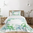 thumbnail image 3 of Ambesonne Mint Quilted Bedspread Set 2 Pcs, Spring Wreath Watercolor, Twin Size, Seafoam Violet, 3 of 6