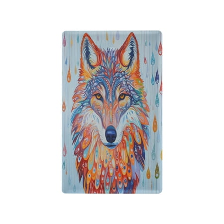Switch Panel Switch Decoration 2.76x4.53x0.28 Inches Unused Outlet Cover Switch Plate Wall Plates Living Room Kitchen Bedroom Study Switches Colored Wolves and Raindrops