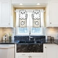 thumbnail image 5 of Yayeee Kitchen Curtains Light Filtering 27"x24" Rod Pocket Short Cafe Window Panel, Beige Chubby Cat, 5 of 7