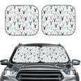 thumbnail image 2 of Bingfone Winter Art Blue and Black Moose Windshield Sun Shade 2-Piece Foldable Car Front Window Sunshade for Most Sedans SUV Truck - Large, 2 of 7