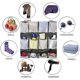 thumbnail image 5 of Laklulu Organizador de zapatos para colgar sobre la puerta, 24 bolsillos grandes de malla para guardar zapatos con 4 ganchos para el armario del dormitorio, 59 x 21,6, BLANCO, 5 of 6