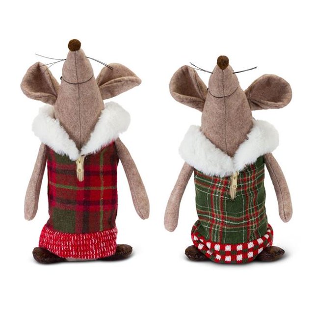 Melrose International 80747DS 13 Po Polyester Souris&44; Rouge & Vert - Lot de 4