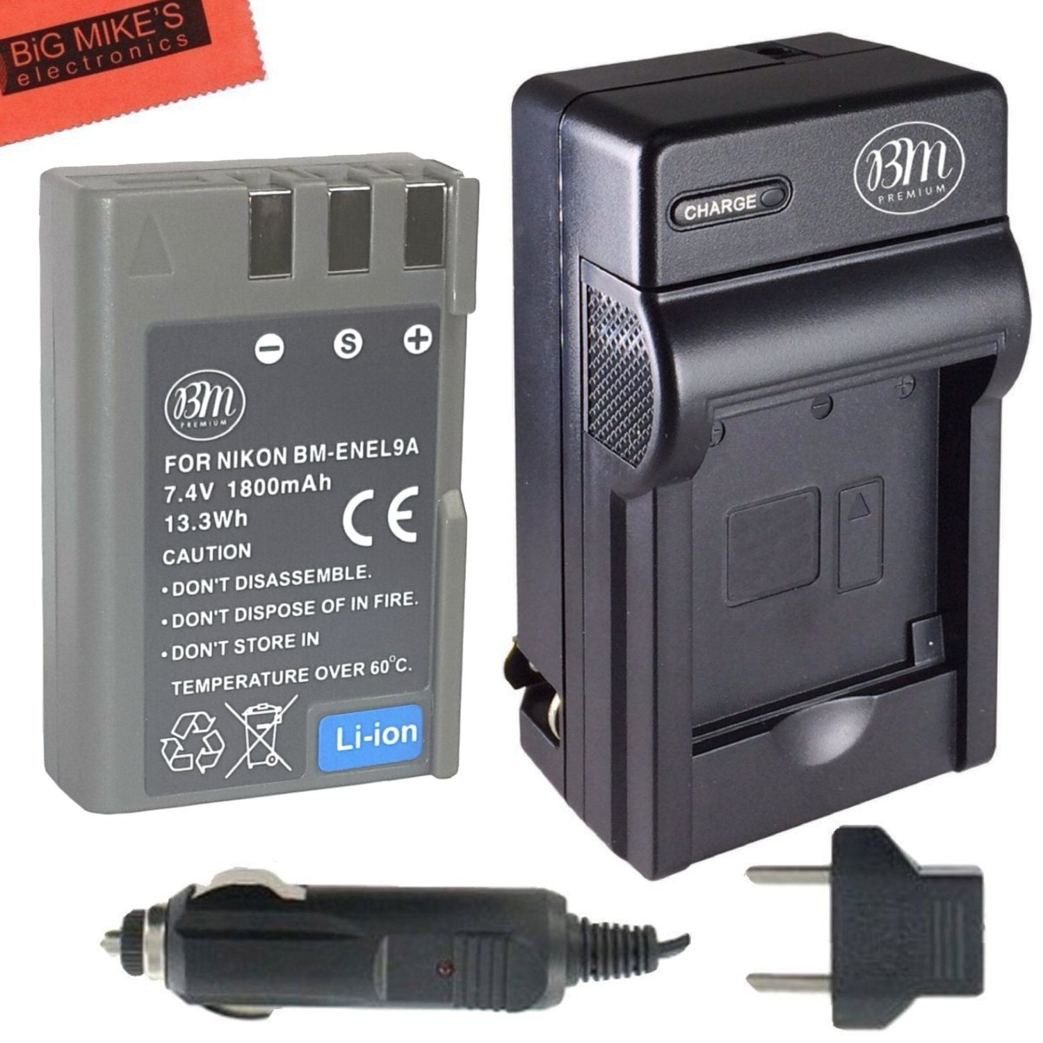 BM Premium ENEL9, ENEL9A Battery and Charger for Nikon Nikon D5000