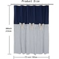 thumbnail image 6 of Farmhouse Navy Shower Curtain,Bowknot,Cotton Woven and Cotton Blend Fabric,Pleated Navy Stripe,Country Style,72x84 in, 6 of 12