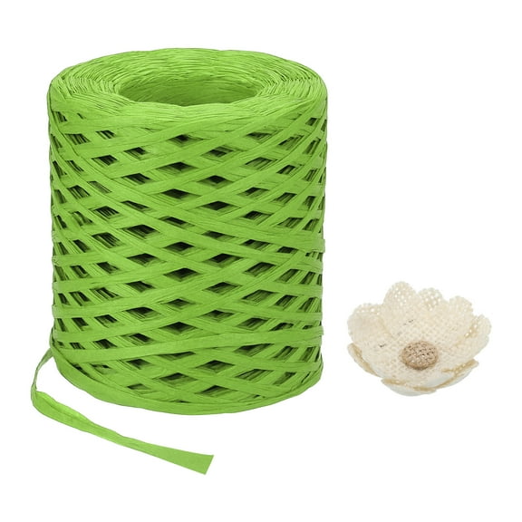 Uxcell Raffia Paper Craft Ribbon 200m/656ft Raffia Ribbon Raffia String Kraft Packing for Gift Wrapping, Crafting Supplies (Pink)